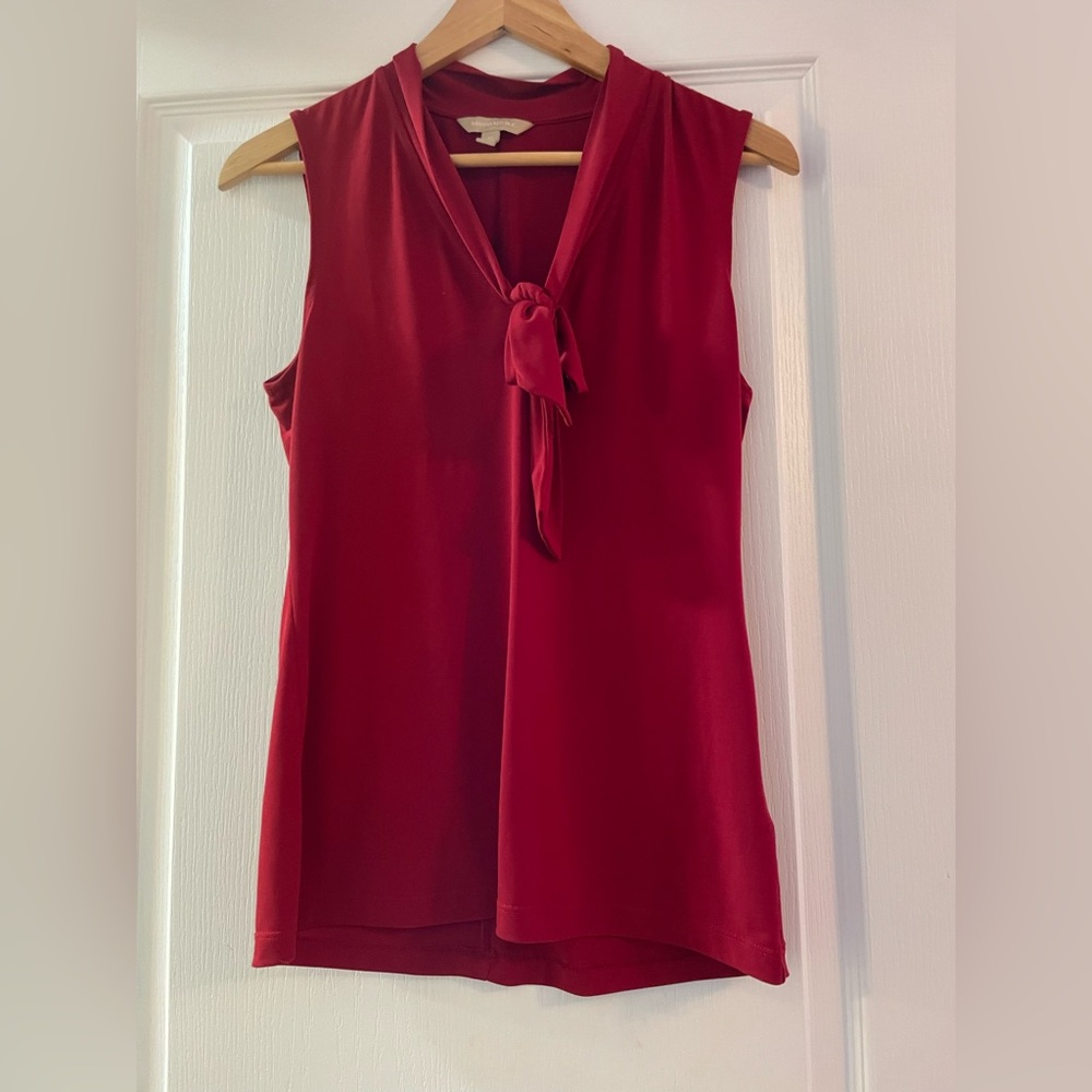 Banana Republic Factory Deep Red Sleeveless Tie-Neck Camisole